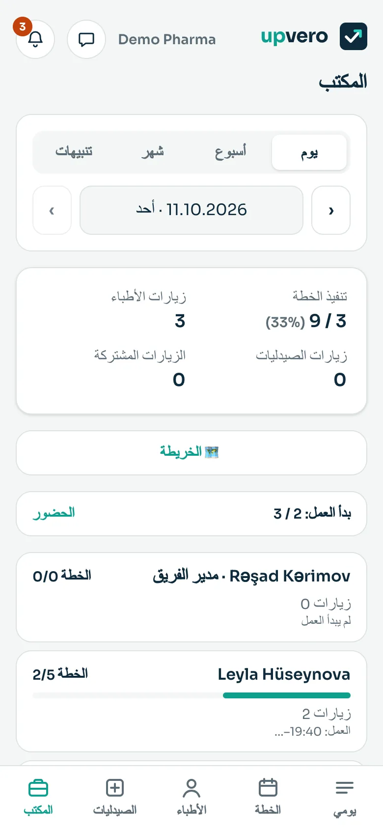 المكتب: عرض الفريق لمدير الفريق