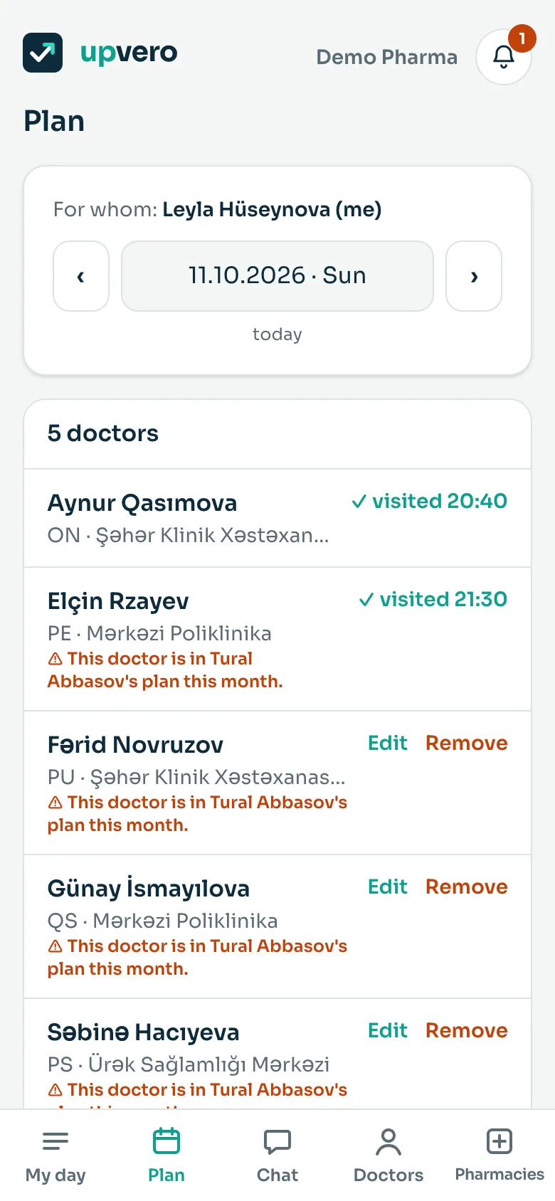 Plan: doctors and smart suggestions